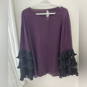 Kobi Halperin Silk Bell Sleeved Blouse